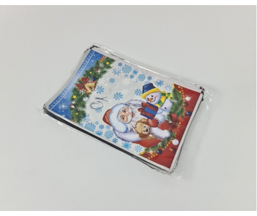 Новогодние Пакеты для Конфет и Подарков (20*30) №01 Дед Мороз (100 шт)