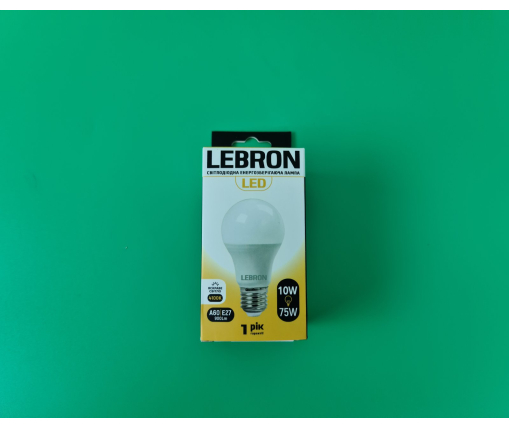 Лампа Светодиодная LED L-A60 10W 4100К Е27 "LEBRON" (1 шт)