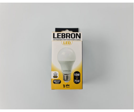 Лампа Светодиодная LED L-A60 10W 4100К Е27 "LEBRON" (1 шт)