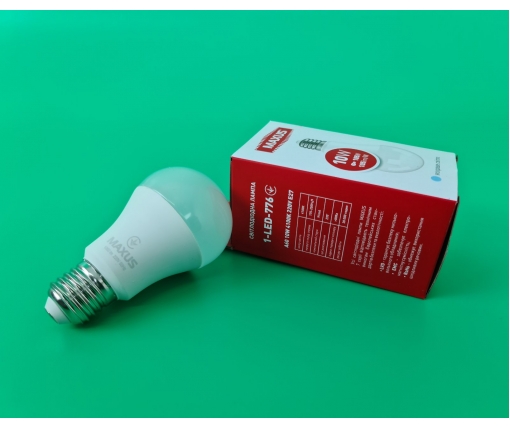 Лампа Светодиодная LED A60 10W 4100К Е27 "MAXUS" (1 шт)