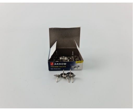 Кнопка хром в картоновой упаковке  (ARROW) №TB-50 (в уп. 50шт.) (1 пачка)