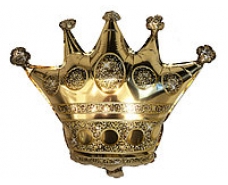 Фольгированный шар Корона золотая 60х60 см (Китай) в упаковке (1 пачка)