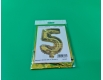 Шар фольгированный золотой цифра "5" , 100 см в упаковке (1 пачка)