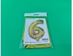 Шар фольгированный золотой цифра "6", 100 см в упаковке (1 пачка)