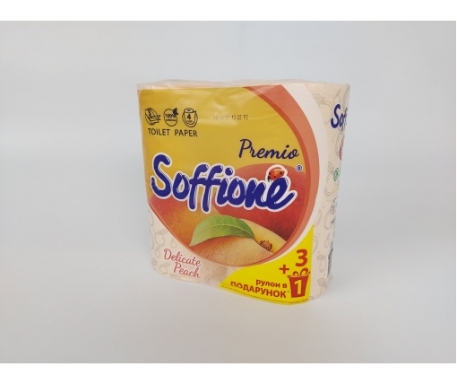 Туалетная бумага(3слоя)  белая с ароматом (а4)  SOFFIONE AROMA ПЕРСИК (1 пачка)