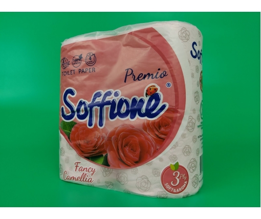 Туалетная бумага(3слоя)  белая с ароматом (а4)  SOFFIONE AROMA РОЗОВЫЙ (1 пачка)
