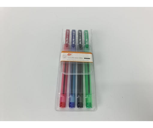 Ручки в наборе  тм Tianjiao 501р (4цветов ) (1 пачка)