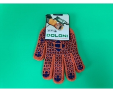 Хозяйственные перчатки плотные 10кл/3н оранжевая с пвх покрытием "Doloni  (10 пар)