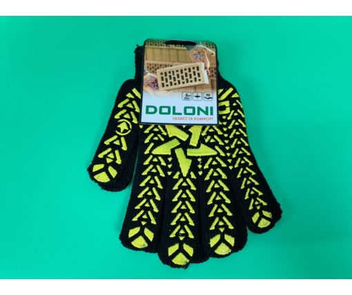 Хозяйственные перчатки плотные 7кл/5н звезда черная "Doloni арт.562"  (10 пар)
