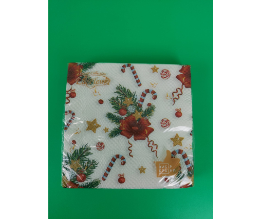 Новогодняя салфетка (ЗЗхЗЗ, 16шт)  La Fleur "Конфетка" (1 пачка)