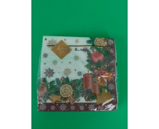 Салфетки бумажнае новогодние(ЗЗхЗЗ, 18шт)"Запах Рождества бордо" Luxy (1 пачка)