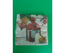 Салфетки бумажнае новогодние(ЗЗхЗЗ, 18шт)"Рождественский фонарь " Luxy (1 пачка)
