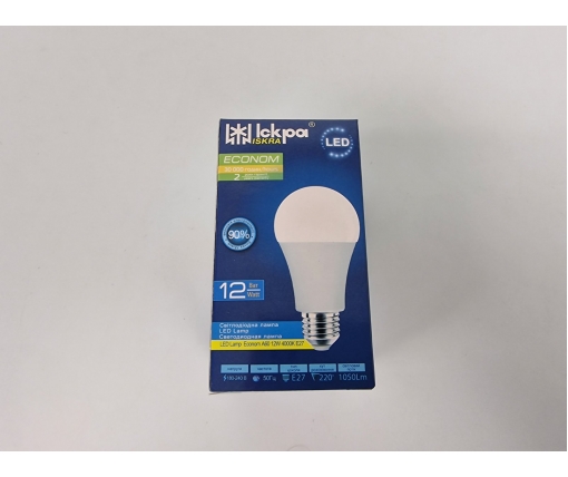 Лампа Светодиодная LED A60 12W 4000К Е27 "Iskra" ECONOM (1 шт)
