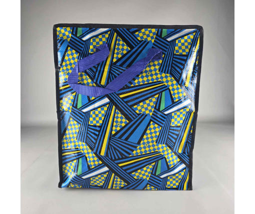 Сумка хозяйственная на змейке , полипропиленовая,  с цветным рисунком  №1 Рисунок-Клетка (34x40x20) (1 шт)