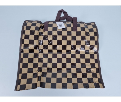 Сумка хозяйственная , полипропиленовая,  с цветным рисунком  №2 Шахматы+круги (44x38x18) (1 шт)