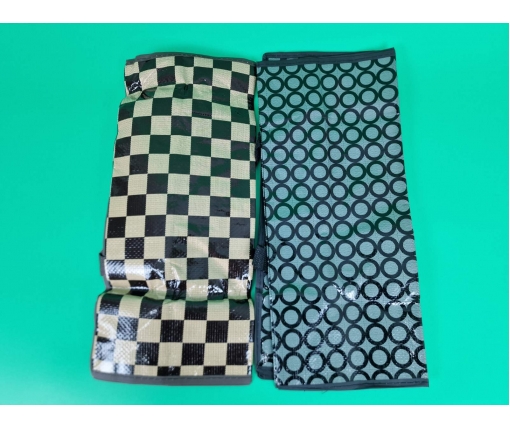 Сумка хозяйственная , полипропиленовая,  с цветным рисунком  №3 Шахматы+круги (50x34x22) (1 шт)