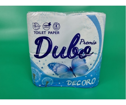 Туалетная бумага(2слоя)  белая с голубым тиснением (а4) Диво Premio Decoro (1 пачка)