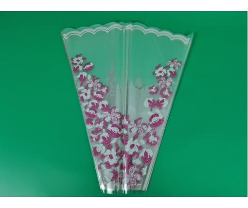 Упаковка конус под цветы h60/14низ/56верх(100шт) Розовые цветы 170 (2) (100 шт)