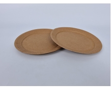 Одноразовые тарелки бумажные   диаметр 210мм КРАФТ (100 шт)