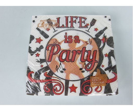 Бумажная двухслойная салфетка (ЗЗхЗЗ, 16шт)  La Fleur "Party" 1045 (1 пачка)