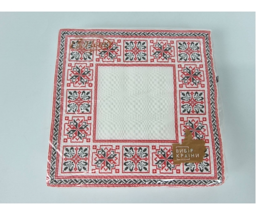 Бумажная двухслойная салфетка (ЗЗхЗЗ, 16шт)  La Fleur Симметричный орнамент (1308) (1 пачка)