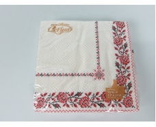 Бумажная двухслойная салфетка (ЗЗхЗЗ, 16шт)  La Fleur Розовый платок (1311) (1 пачка)