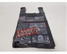 Пакеты "майка"(30+2*7,5х53) с  изображением "Ночной Лондон" (100 шт)