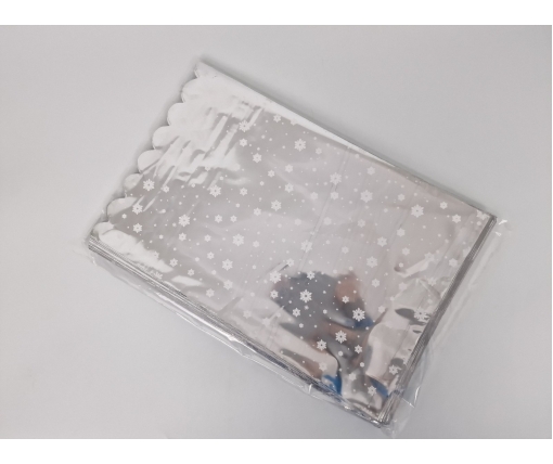Пакет с рисунком для упаковки подарков   (25*40) №91 фольгированный "Снежинка" (100 шт)