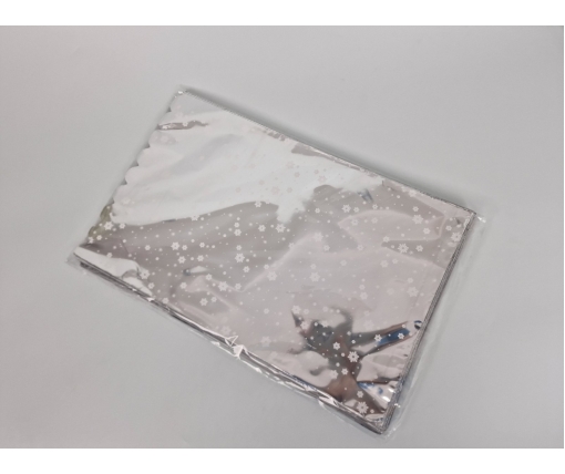 Пакет с рисунком для упаковки подарков   (30*50) №02 (фольгированый) "Снежинка" (100 шт)