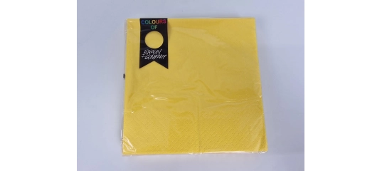 【YELLOW】THROW ZOE Салфетки бумажные однотонные (ЗЗхЗЗ, 20шт) Luxy Желтый Б-ком (1