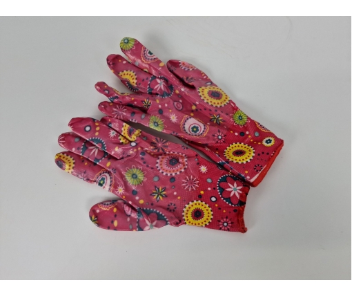 Хозяйственные перчатки с силиконовым покрытием "ЦВЕТОК" (12 пар)