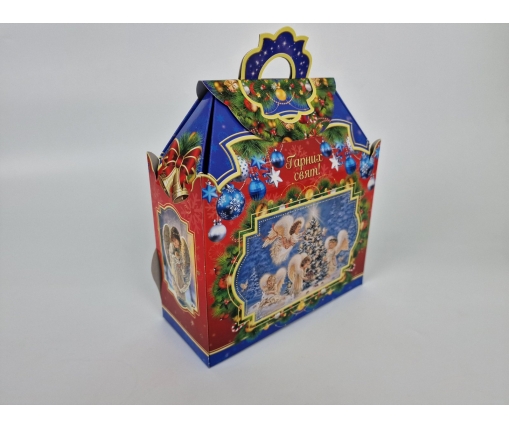 Новогодняя подарочная картонная упаковка для конфет (1000грм )  Ангелы №202 (1 шт)