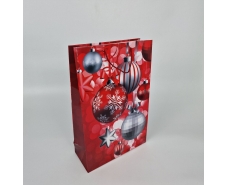 Новогодний ,картонные пакеты с ручками Гигант вертикальный 30х47х12-003 (12 шт)