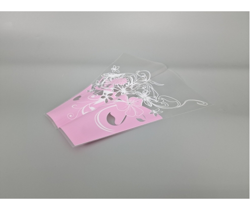 Упаковка конус под цветы ассорти h35/13низ/35верх розовый (100 шт) 153 (5) (100 шт)