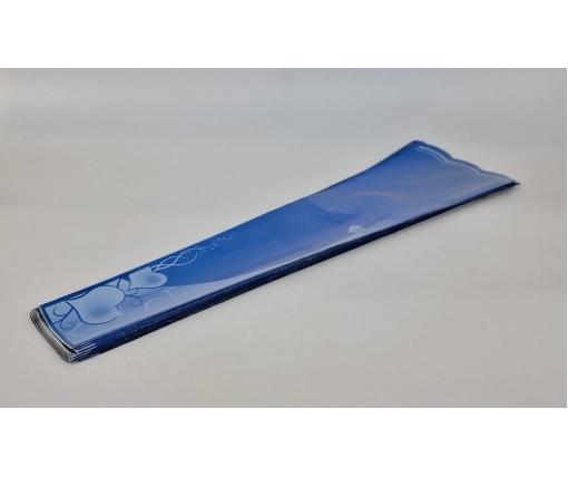 Конусная упаковка под цветы h80/ 9низ/21верх металл синий (100 шт)  узор141 (3) (100 шт)