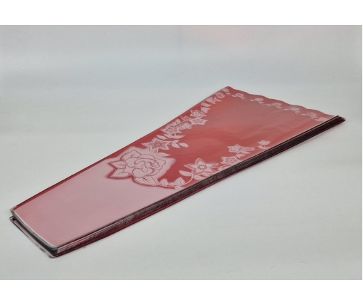 Конусная упаковка под цветы h80/14низ/38верх металл красный (100 шт)  узор144 (1) (100 шт)