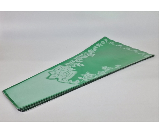 Конусная упаковка под цветы h80/14низ/38верх металл зеленый (100 шт)  узор144 (3) (100 шт)