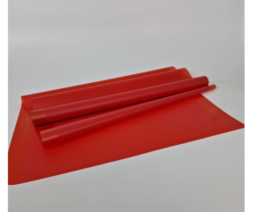 Пленка флористическая матовая для цветов (57)  (h600) Перламутровый кант № 8 Красный (1 шт)