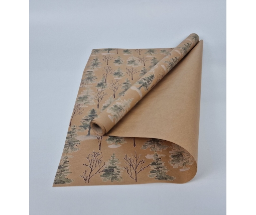Рулон 8 м бумага подарочная с печатью (38) для цветов (h680) Н.Год №1 (1 шт)