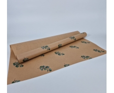 Рулон 8 м бумага подарочная с печатью (38) для цветов (h680) Крафт №1 (1 шт)