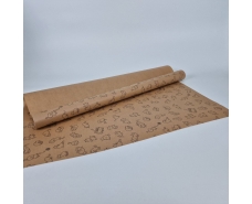 Рулон 8 м бумага подарочная с печатью (38) для цветов (h680) Крафт №3 (1 шт)