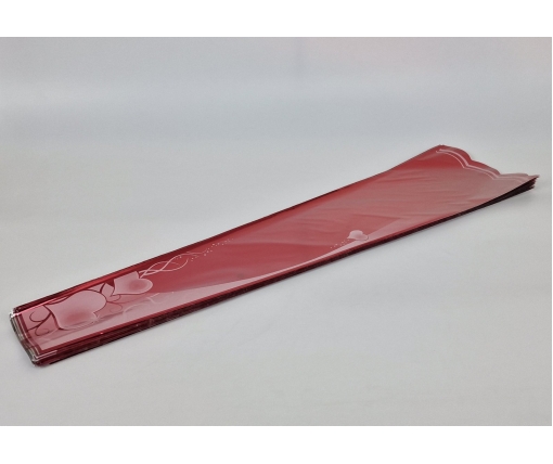 Конусная упаковка под цветы h80/ 9низ/21верх металл красный (100 шт)  узор141 (8) (100 шт)
