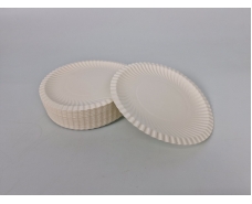 Бумажная тарелка с ламинацией 100шт диаметр 185мм   (1 пачка)