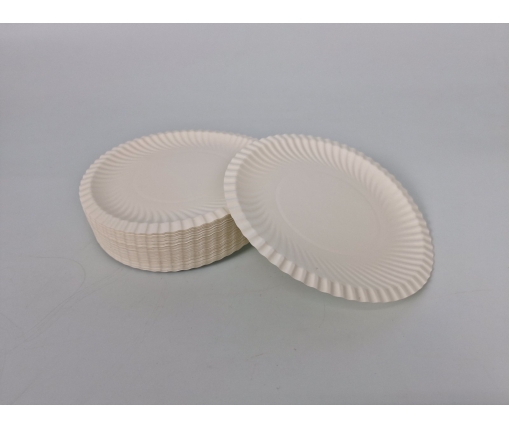 Бумажная тарелка с ламинацией 100шт диаметр 185мм   (1 пачка)