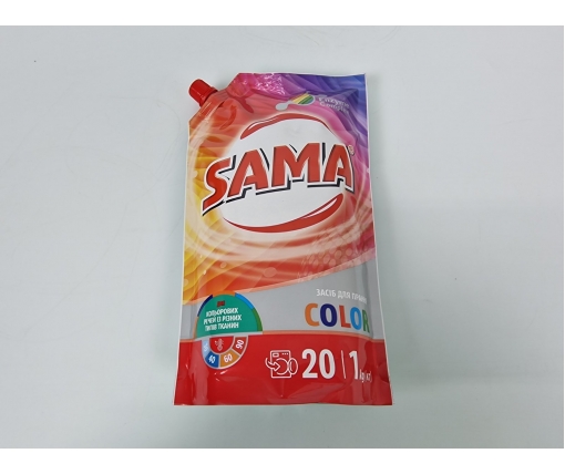 Средство для стирки 1000г SAMA COLOR цветных тканей  (1 шт)