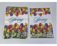 Пакеты с вырубной ручкой (22*30)п "Весенние цветы" Рендпако (50 шт)