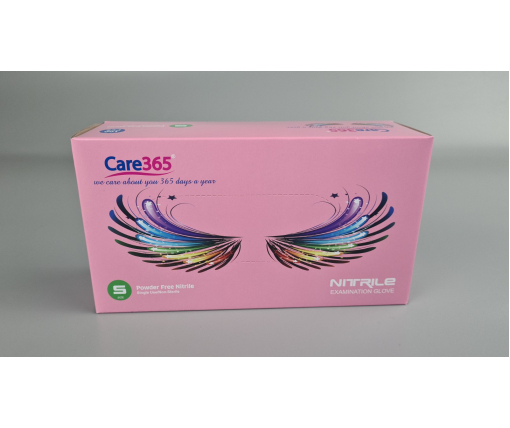 Перчатки Нитрил Розовый (100шт) размер S "CARE 365" (1 пачка)