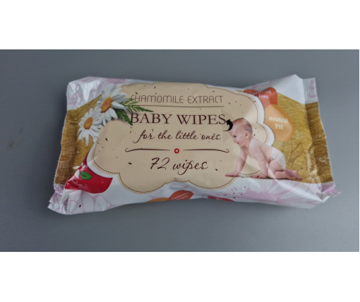 ᐉ Влажная салфетка  ромашка 72 шт без клапана BABY WIPES  "EcoRelax"  (1 пачка)