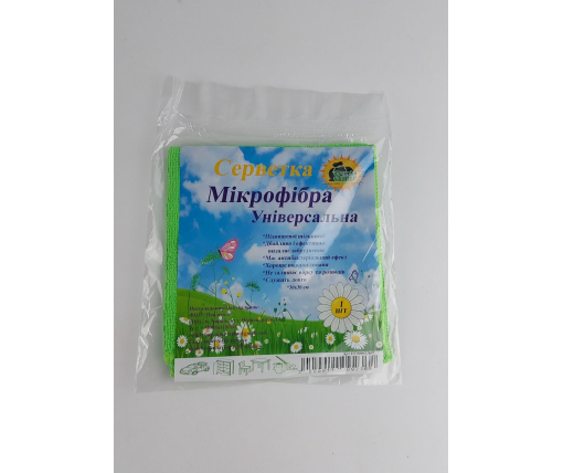 Cалфетка Микрофибра универсальная 30*30 зеленая Супер Торба  (1 шт)