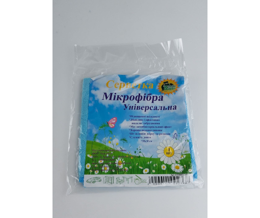 Cалфетка Микрофибра универсальная 30*30 синий Супер Торба  (1 шт)